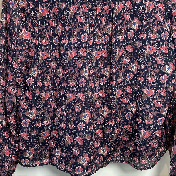 Faherty Silk Cotton Sage Wood Blouse - Stargaze Bloom - Size Small - Picture 7 of 11